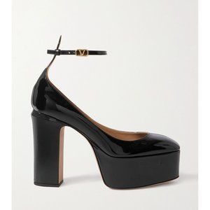 Valentino Garavani Tan-Go 120 patent-leather platform pumps